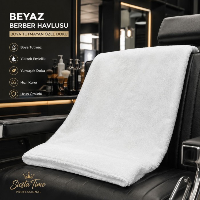 Boya Tutmayan Berber Havlusu Beyaz